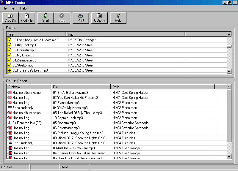 Screenshot for MP3 Tester 1.04